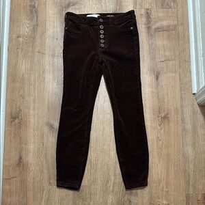 PILCRO x ANTHROPOLOGIE | High Rise Skinny Brown Corduroy Pants